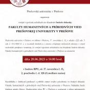 OZNAM: Verejné vypočutie uchádzačov na obsadenie funkcie dekana Fakulty humanitných a prírodných vied Prešovskej univerzity v Prešove