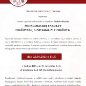 OZNAM: Verejné vypočutie uchádzačky na obsadenie funkcie dekanky Pedagogickej fakulty sa z technických dôvodov presúva na 12:00 hod.