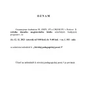Inštruktáž k súvislej pedagogickej praxi 3-  magisterské ročníky