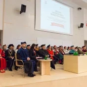 Rektor Prešovskej univerzity na udelení čestného doktorátu Umbertovi Ecovi