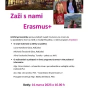 Stretnutie s účastníkmi Erasmus+ 14.03.2023 o 16.00 h