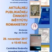 Prezentáciu publikácií pedagógov Inštitútu romanistiky