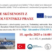 POZVÁNKA - Moje skúsenosti z absolventskej praxe - diskusia s absolventkou IRU