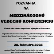 Medzinárodná vedecká konferencia Človek ako homo empaticus v jazyku a literatúre