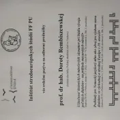 Srdečne pozývame na prednášky prof. dr hab. Doroty Rembiszewskej