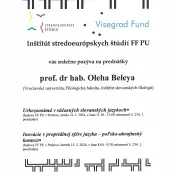 Srdečne pozývame na prednášky prof. Oleha Beleya