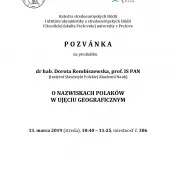 Prednáška dr hab. Dorota Rembiszewska, prof. IS PAN