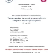 Pozvánka na medzinárodnú vedeckú konferenciu