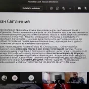 Hosťujúci profesor z Ľvovskej národnej univerzity I. Franka - Katedra prekladateľstva a kontrastívnej lingvistiky Hryhorija Kočuru - prof.  Taras Shmiher na našom inštitúte