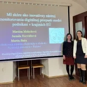 doc. Horváthová a doc. Mokrišová počas workshopu Digitalizácia, digitálna transformácia, digitálna ekonomika: trendy a výzvy (v roku 2024)