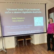 Dr. Matijová počas workshopu Digitalizácia, digitálna transformácia, digitálna ekonomika: trendy a výzvy (v roku 2024)