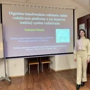 Mgr. Melnyk počas workshopu Digitalizácia, digitálna transformácia, digitálna ekonomika: trendy a výzvy (v roku 2024)