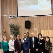 Dr. Matijová, Dr. Jusková, Mgr. Melnyk a Mgr. Orikhan počas prednášky spoločnosti Prosight (v roku 2024)