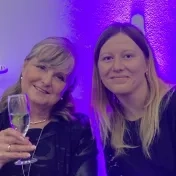 doc. Šofranková a Dr. Miškufová pri príležitosti 20. výročia založenia fakulty (v roku 2024)