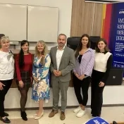 doc. Šofranková, doc. Vašaničová, prof. Kiseľáková a Mgr. Melnyk počas prednášky spoločnosti KPMG (v roku 2024)