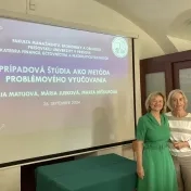 Dr. Matijová, Dr. Jusková a Dr. Miškufová počas workshopu Aplikácia moderných trendov v kvantitatívnych metódach vo výučbe finančných a manažérskych predmetov (v roku 2024)