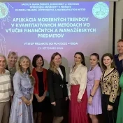 Členovia KFUMM počas workshopu Aplikácia moderných trendov v kvantitatívnych metódach vo výučbe finančných a manažérskych predmetov (v roku 2024)