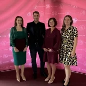 doc. Jenčová, doc. Horváthová, doc. Mokrišová a doc. Fedorko počas udeľovania Ceny rektora (v roku 2024)