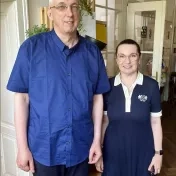 doc. RNDr. Zbyněk Kubáček, CSc. a doc. Ing. Sylvia Jenčová, PhD. počas workshopu Matematika všade okolo nás (v roku 2024)