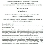 Workshop "Aplikácia moderných trendov v kvantitatívnych metódach vo výučbe finančných a manažérskych predmetov"