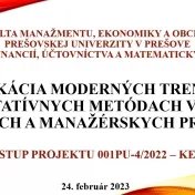 Workshop "Aplikácia moderných trendov v kvantitatívnych metódach vo výučbe finančných a manažérskych predmetov"