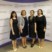 doc. Jenčová a doc. Vašaničová na obhajobe dizertačných prác Ing. Matijovej a Mgr. Miškufovej (v roku 2022)