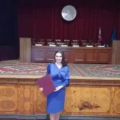 doc. Jenčová pri udelení Ceny rektora (v roku 2023)