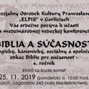 Medzinárodná vedecká konferencia - BIBLIA A SÚČASNOSŤ IV.
