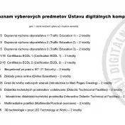 CELOUNIVERZITNÉ VÝBEROVÉ PREDMETY UDK