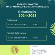 Beiratkozások ütemterve a 2024/2025-ös akadémiai évben