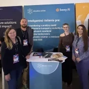 Dr. Miškuková, Dr. Korečko, Mgr. Melnyk a doc. Jenčová počas SlovakiaTech Fórum-Expo v Košiciach (v roku 2025)