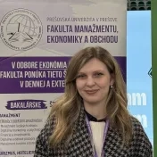 Mgr. Kateryna Melnyk počas veľtrhu vzdelávania Roadshow Kam na vysokú (v roku 2025)