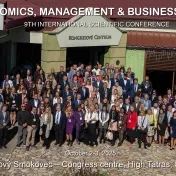 Členovia KFUMM počas 9. medzinárodnej vedeckej konferencie „Economics, Management & Business 2025" (v roku 2025)