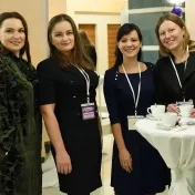 doc. Jenčová, Dr. Košíková, doc. Vašaničová a Dr. Miškufová počas 9. medzinárodnej vedeckej konferencie „Economics, Management & Business 2025" (v roku 2025)