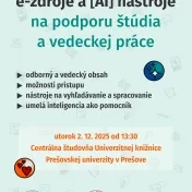 Seminár "Využite naplno e-zdroje a [AI] nástroje na podporu štúdia vedeckej práce"