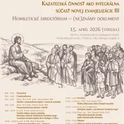 KAZATEĽSKÁ ČINNOSŤ AKO INTEGRÁLNA SÚČASŤ NOVEJ EVANJELIZÁCIE III - MV konferencia, 15.4.2026, 8:00, A1, GTF