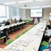 Mgr. Melnyk počas podujatia Kariérny kompas doktoranda (v roku 2026)