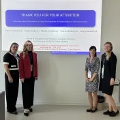 Dr. Košíková, Mgr. Melnyk, doc. Vašaničová a Dr. Miškufová počas konferencie MME 2026 v Ostrave (v roku 2026)