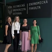 Dr. Miškufová, Mgr. Melnyk, Dr. Košíková a doc. Vašaničová počas konferencie MME 2026 v Ostrave (v roku 2026)