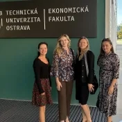 doc. Vašaničová, Mgr. Melnyk, Dr. Miškufová a Dr. Košíková počas konferencie MME 2026 v Ostrave (v roku 2026)