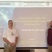Dr. Vravec a Dr. Korečko počas workshopu v rámci projektu KEGA 014/PU-4/2024 (v roku 2026)