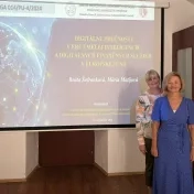 doc. Šofranková a Dr. Matijová počas workshopu v rámci projektu KEGA 014/PU-4/2024 (v roku 2026)