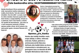 Študenti Fakulty športu chcú charitatívnym podujatím podporiť futbalistku Hanku