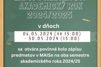 Zápis predmetov na akademický rok 2024/25