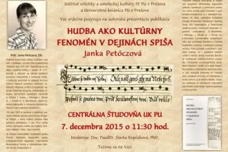 Prezentácia publikácie - Hudba ako kultúrny fenomén v dejinách Spiša