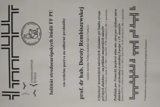 Srdečne pozývame na prednášky prof. dr hab. Doroty Rembiszewskej