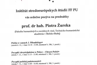Prednášky prof. dr hab. Piotra Żureka (Erasmus+)