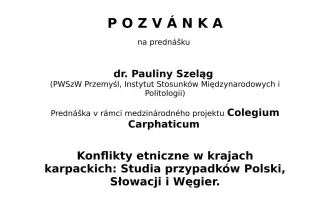Prednáška dr. Pauliny Szeląg 21.3.2019