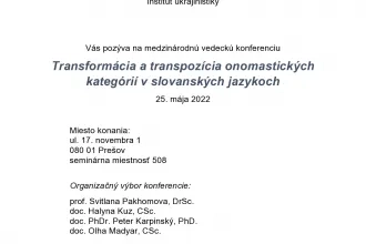 Pozvánka na medzinárodnú vedeckú konferenciu
