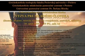 Výzva pre mladého človeka (Stratený, hľadaný, neustále nachádzaný: evanjelizácia, pastorácia, animácia) 10. - 11.04.2018